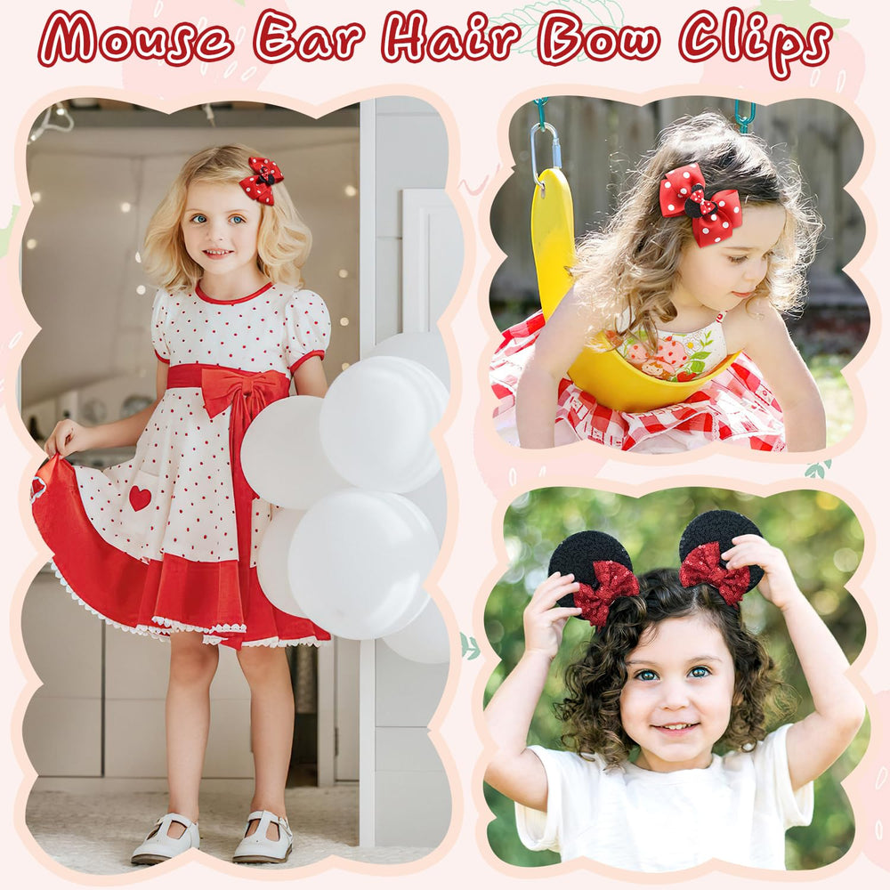 BBGifts polka-dot mouse bow hair clip adds cute detail for birthdays and everyday outfits.