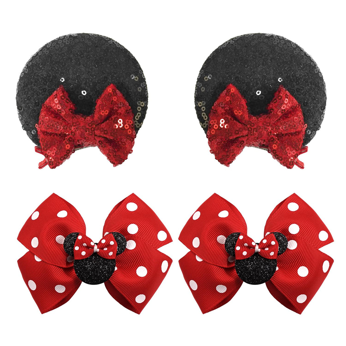 BBGifts red mouse ears hair clip show bright, party-ready style for playful kids.