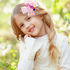 BBGifts Sequin-number bow brings birthday sparkle to a baby girl's look