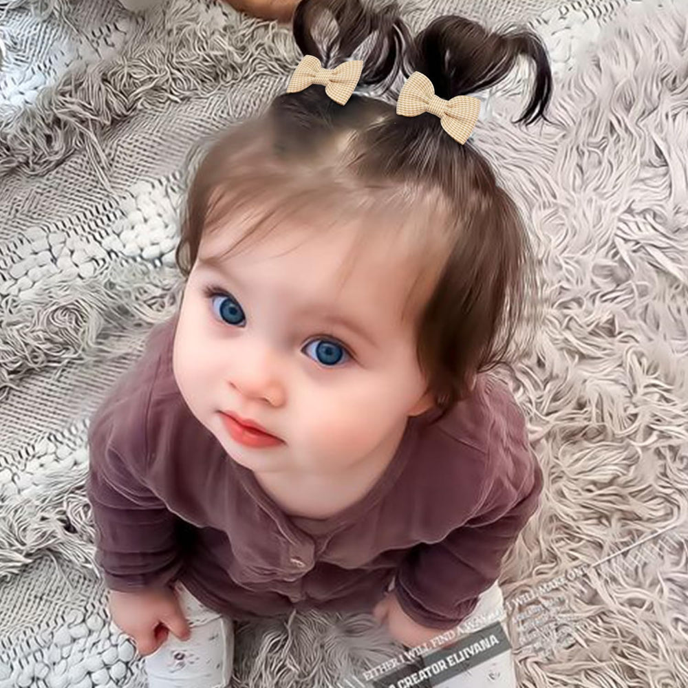 BBGifts small elastic bows sized about 1.8 inches for versatile toddler pigtails.