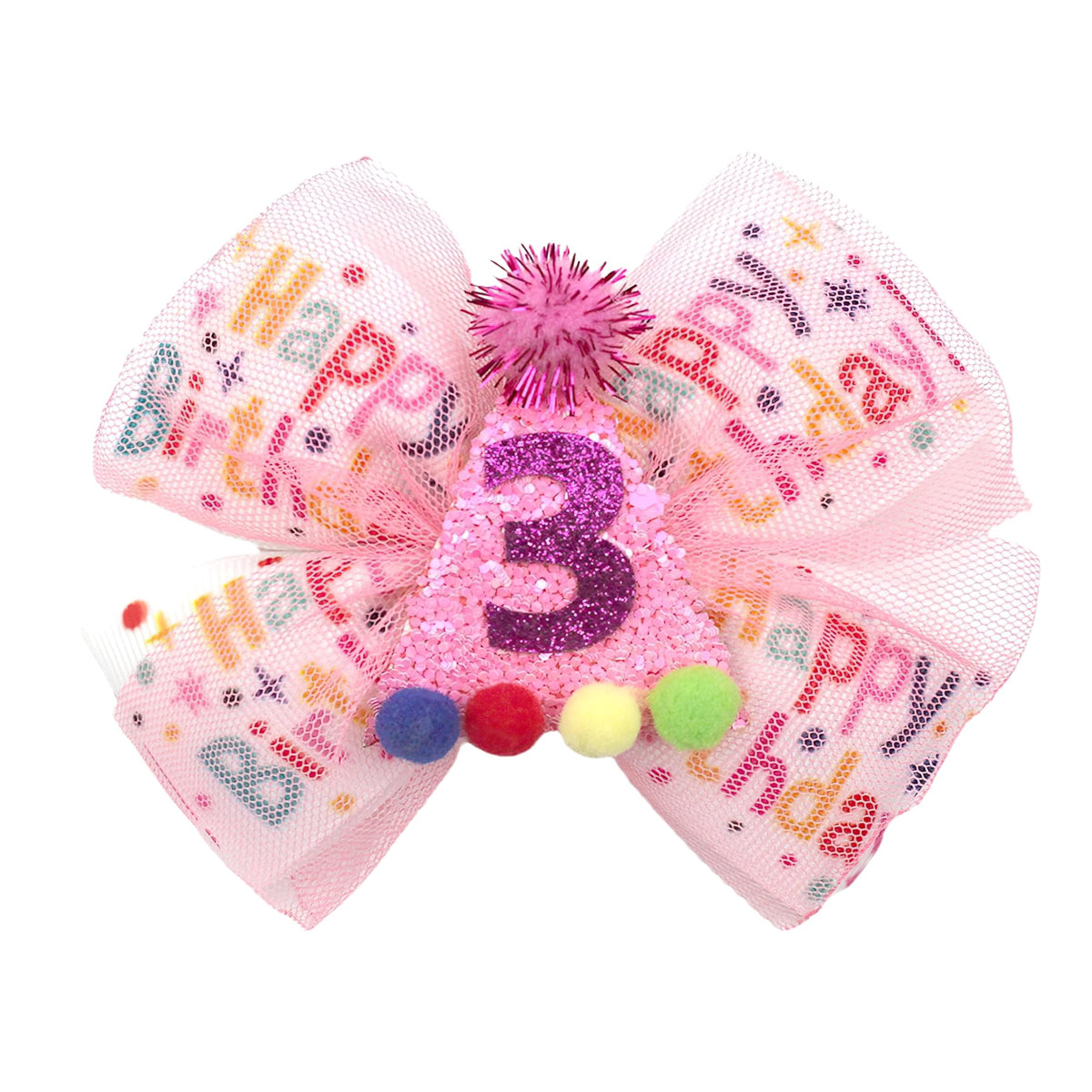 BBGifts Sprinkle Confetti Hair Bow Clip full view, birthday-ready outfit inspiration.