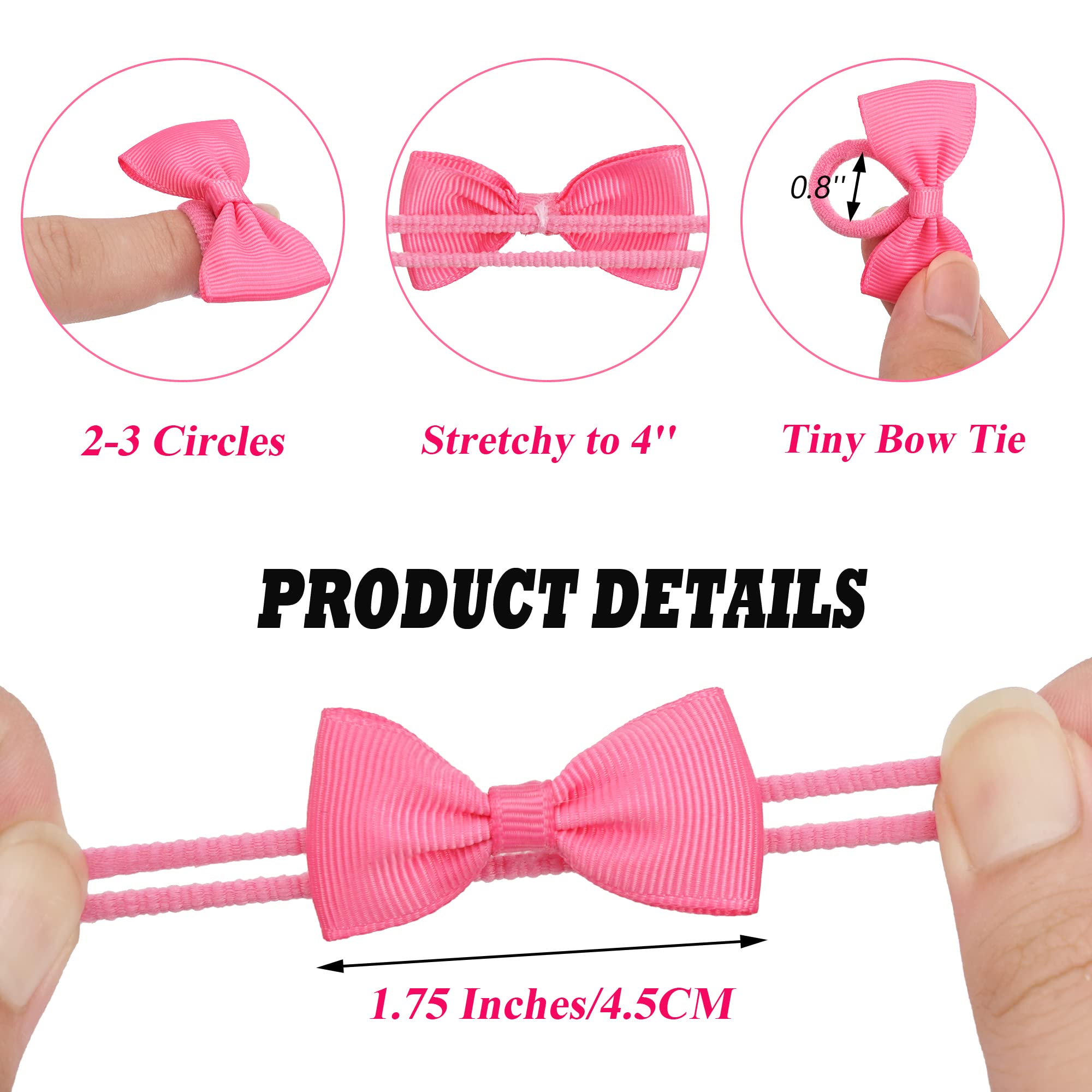 BBGifts tiny hair ties with bows for infants ideal for quick ponytails on toddlers.