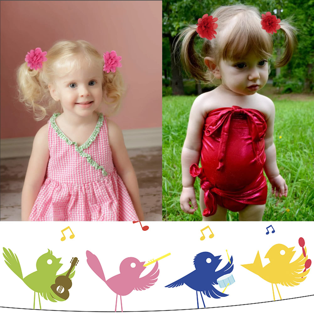 BBGifts green chiffon flower hair tie comfortable for kids