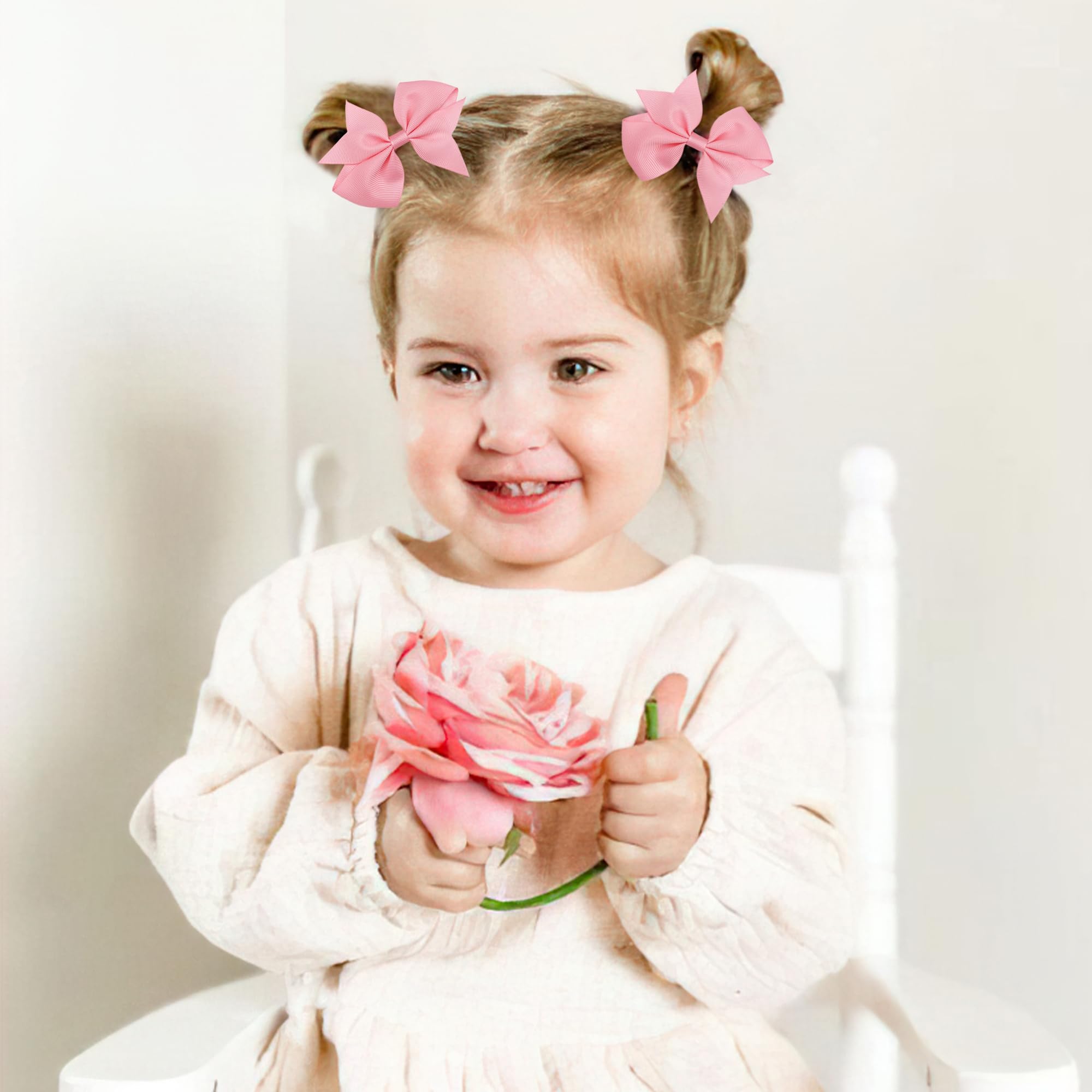 BBGifts hair bows on toddler pigtails for quick, cute styling