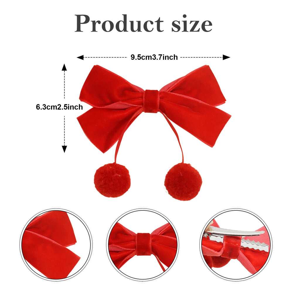 BBGifts velvet bows clip 3-7in size comfortable for infants