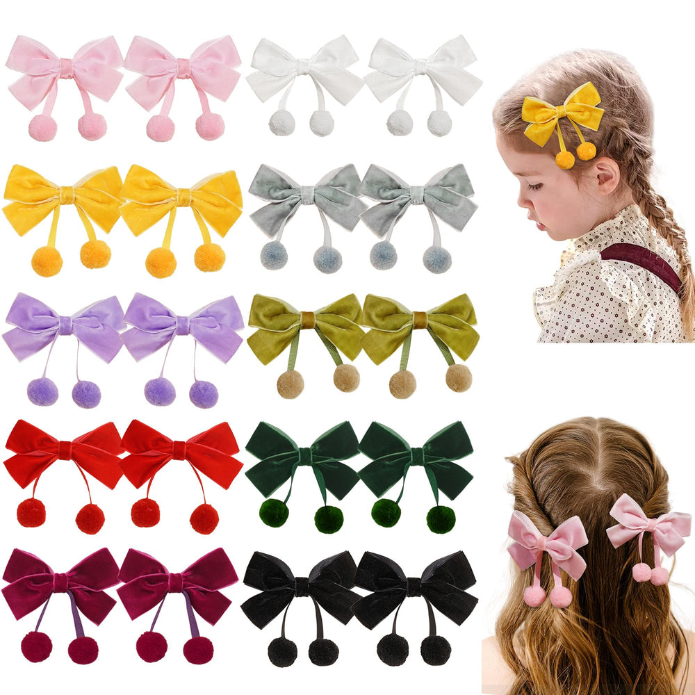 BBGifts velvet bows clip non-slip closeup secures fine hair safely