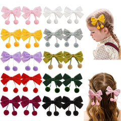 BBGifts velvet bows clip non-slip closeup secures fine hair safely