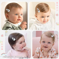 BBGifts white snap hair clip close-up shows durable snap mechanism for everyday wear.