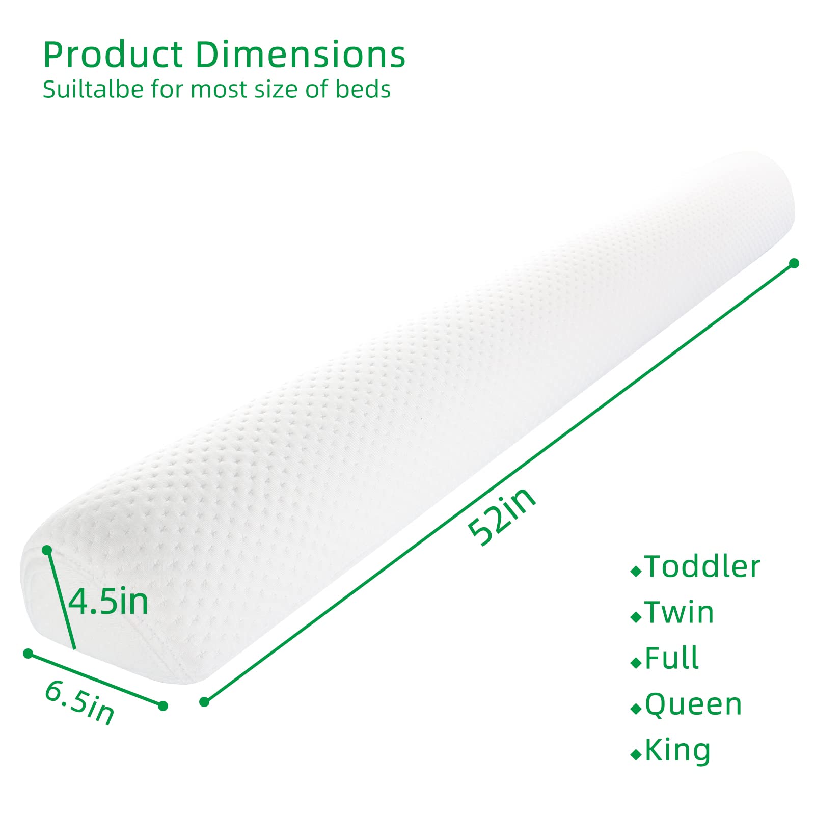 BBjixiang Foam bed rail with removable washable cover on a queen bed.