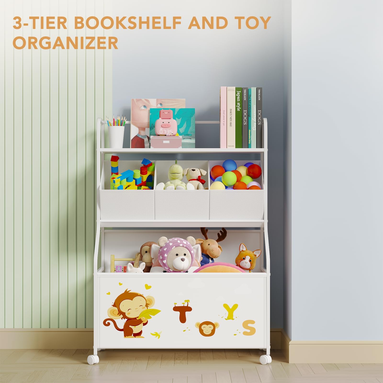 BBLIKE 3-tier toy box ample space for toys and books