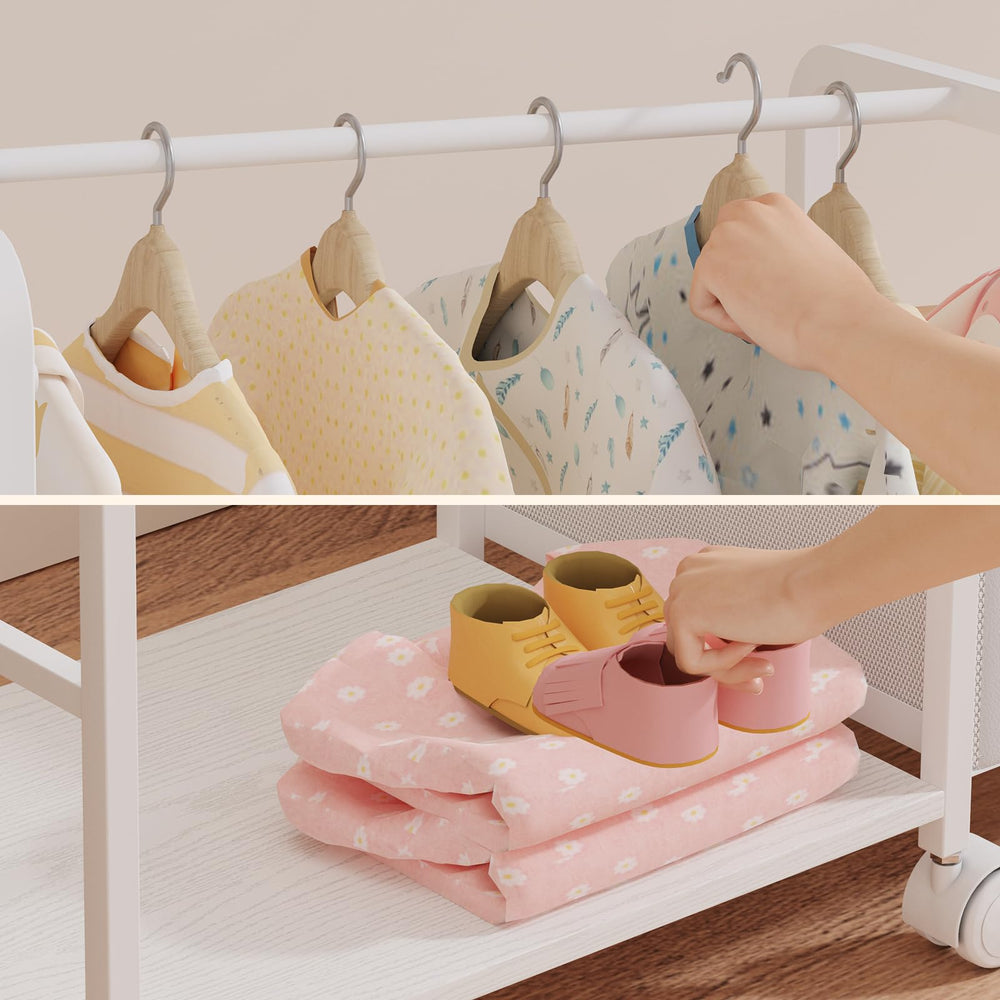 BBLIKE compact 11.8-inch deep diaper cart fits beside changing table