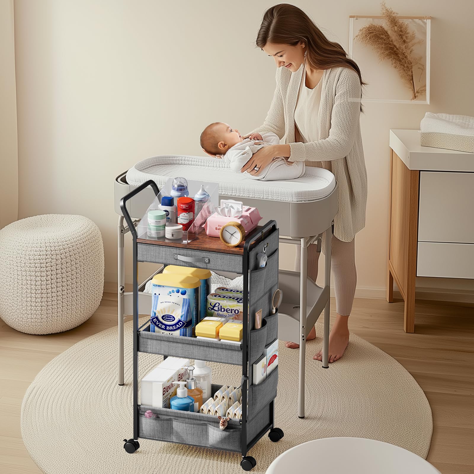 BBLIKE compact design fits tight spaces beside cribs and changing tables