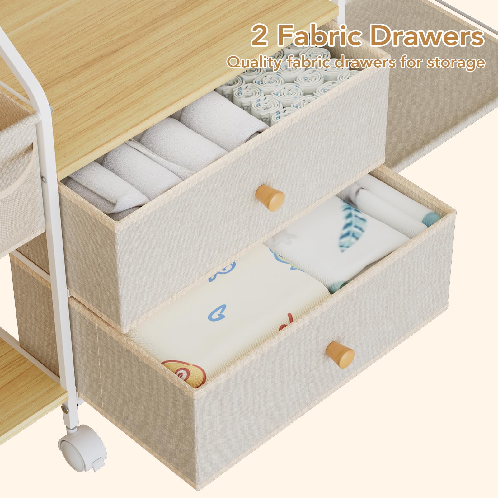 BBLIKE Diaper Caddy bedside-changing-station setup ideal near crib for nighttime care.