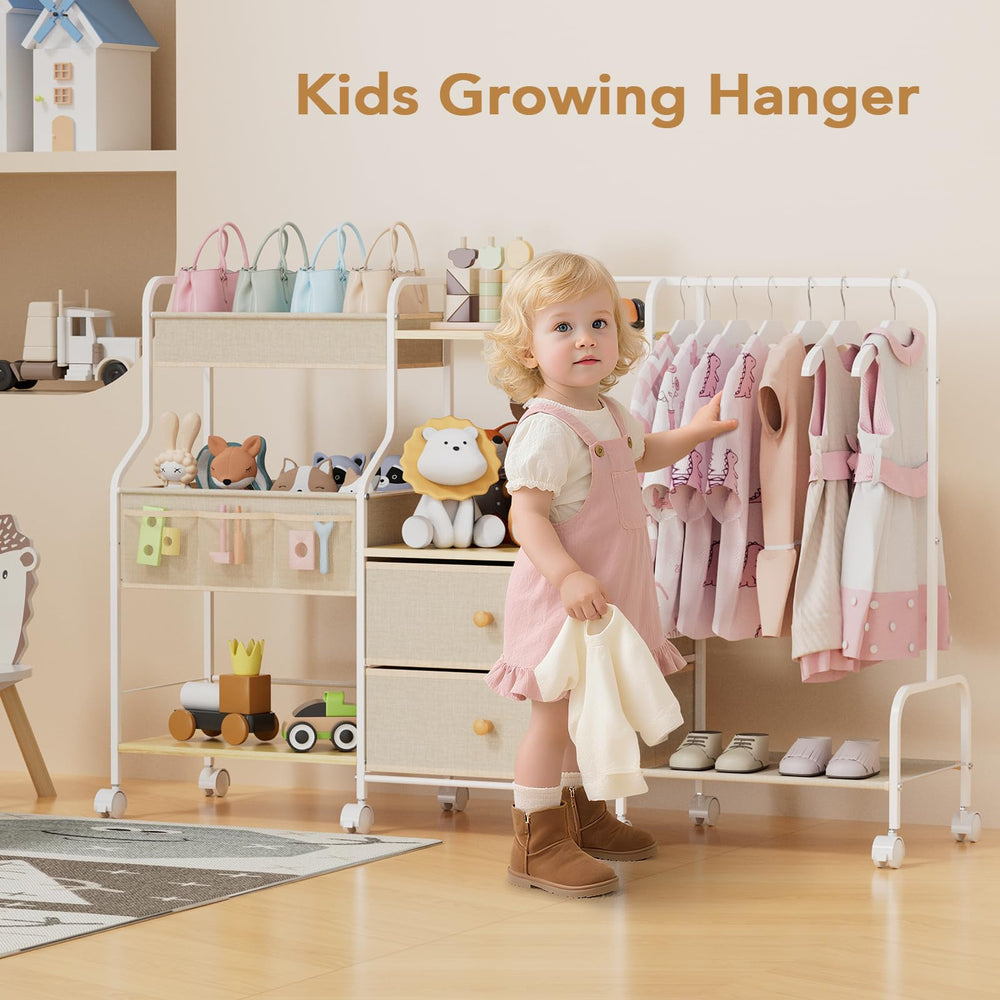 BBLIKE Diaper Caddy hanging rack side-rod keeps onesies handy and wrinkle-free.