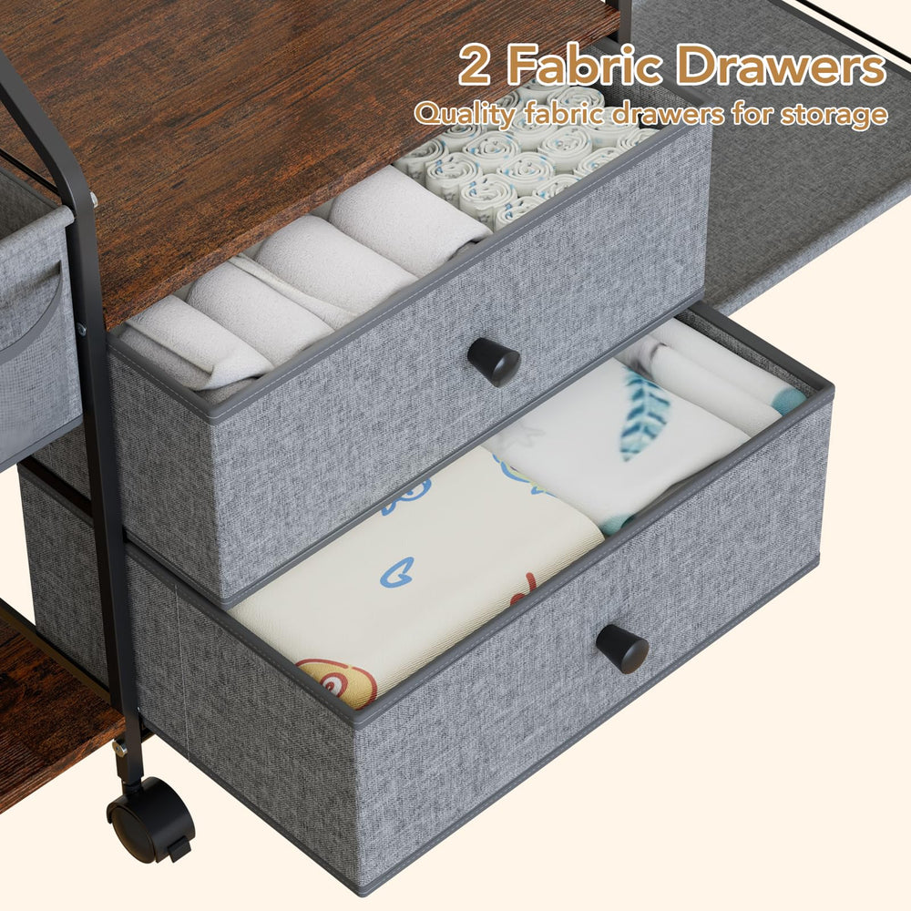 BBLIKE diaper caddy rolling cart safety features include rounded corners.
