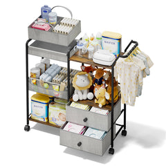 BBLIKE diaper caddy top basket enables quick access to wipes and creams.