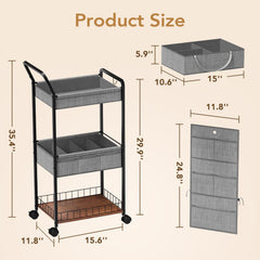 BBLIKE top-tier removable diaper basket with handles for easy transport