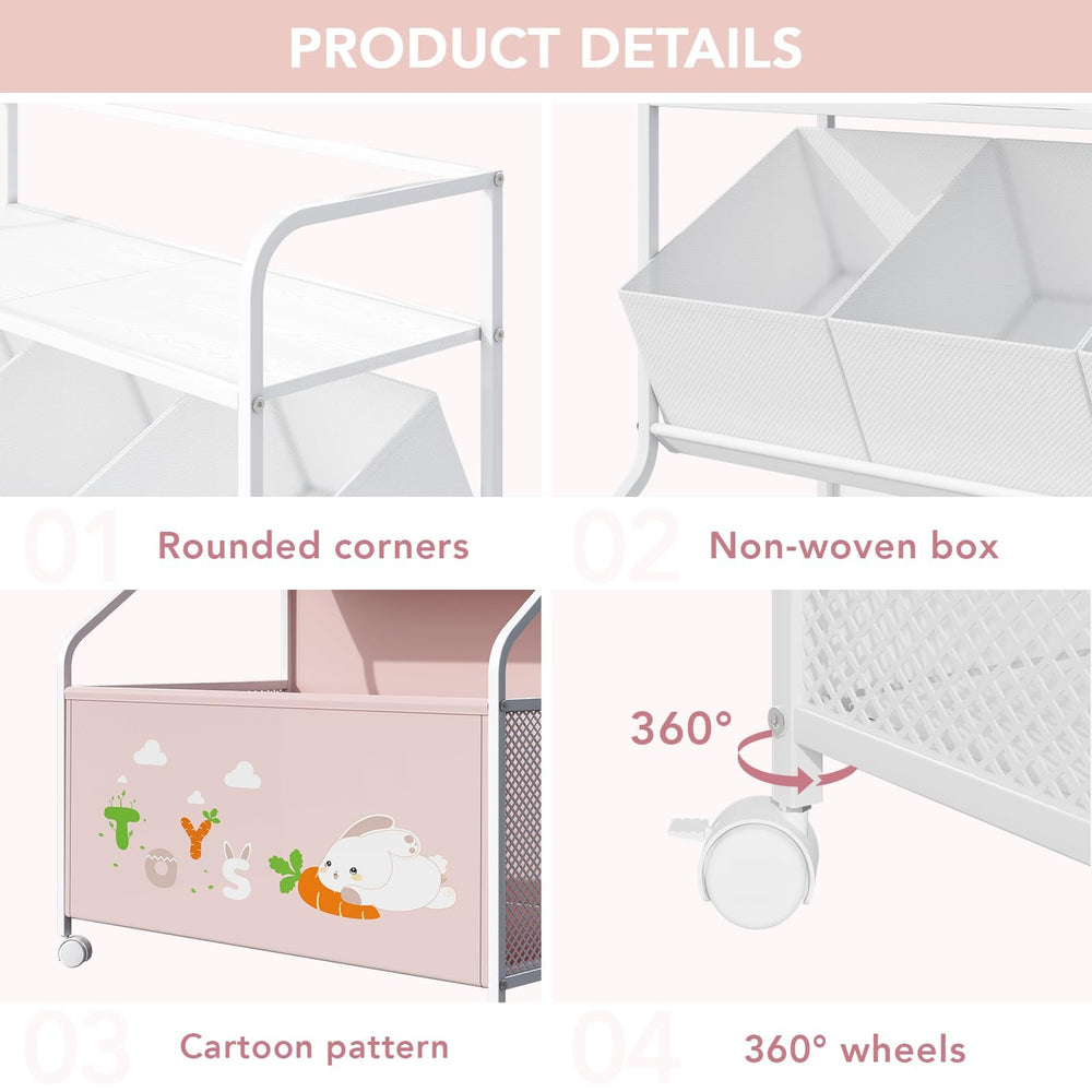 BBLIKE durable iron and wood construction in pink ensures lasting use.