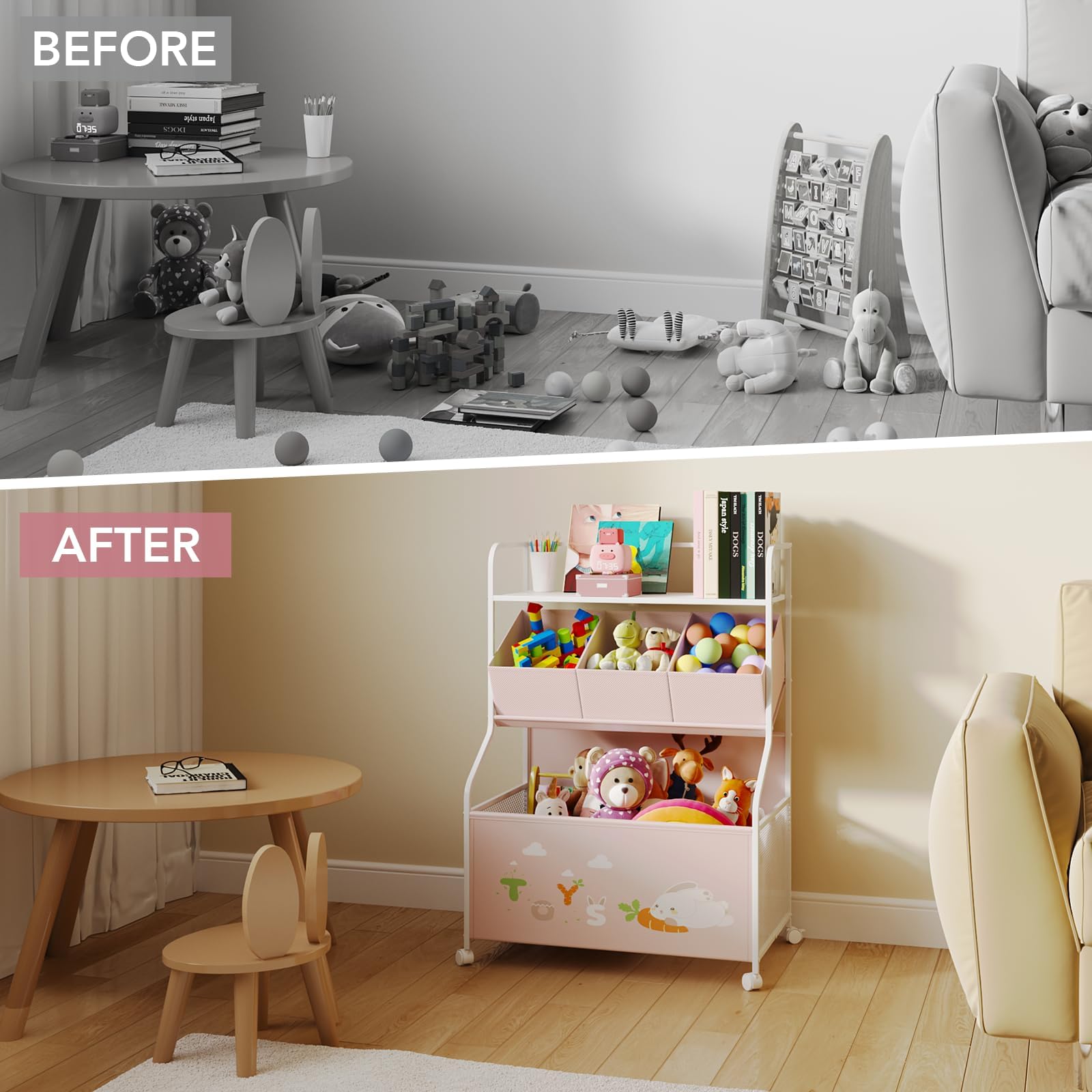 BBLIKE glide-on-wheels design aids effortless relocation during playtime.