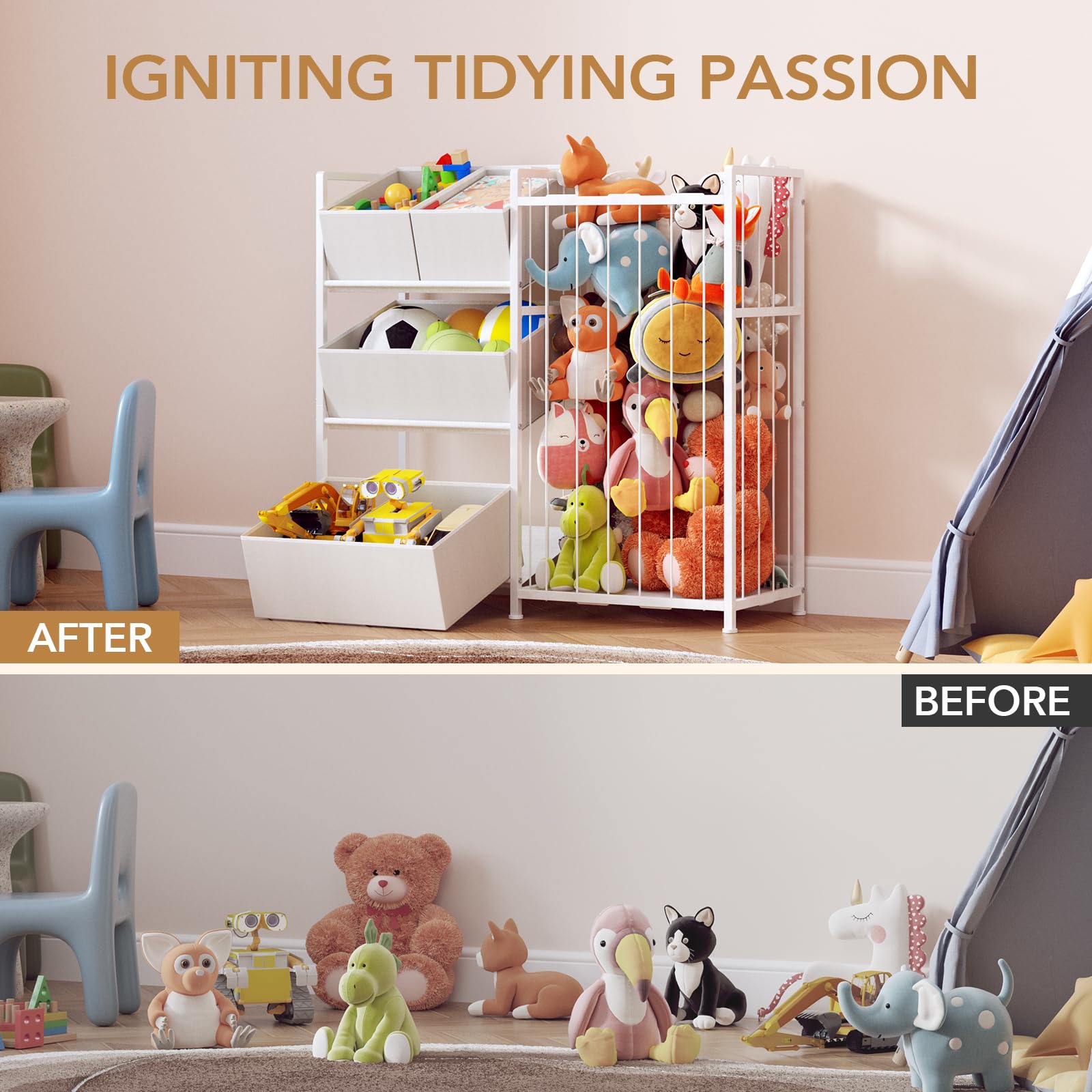 BBLIKE adjustable feet keep the unit level on carpet or tile for safe storage.