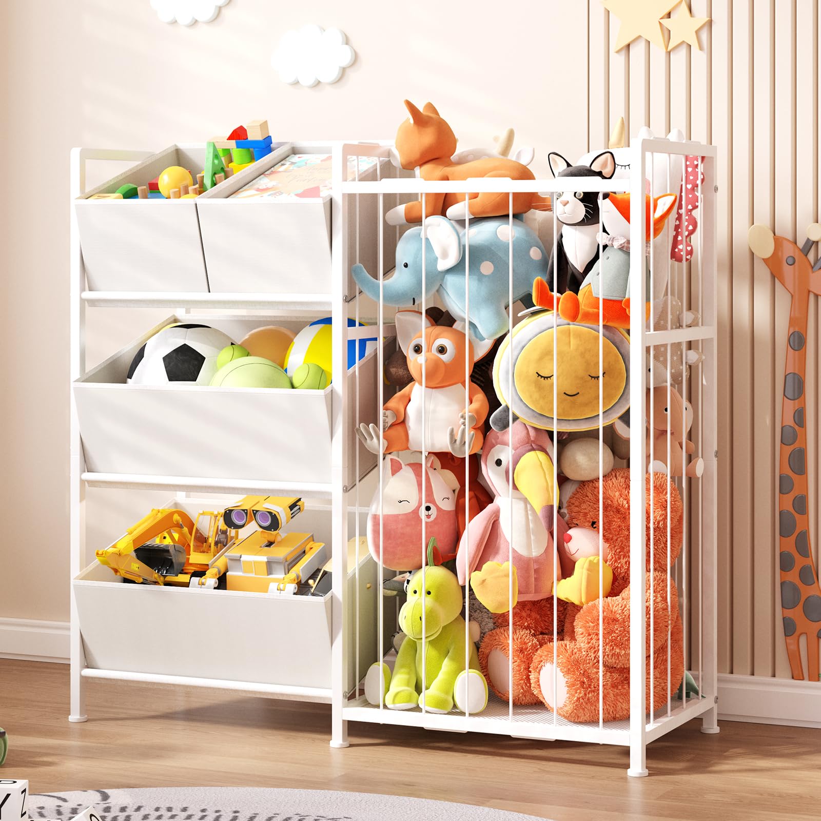 BBLIKE kids storage organizer with four removable bins keeping toys neatly organized and accessible.