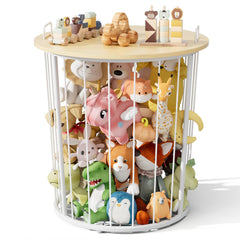 BBLIKE large stuffed animal storage end table frame with sturdy metal base for plush organization.