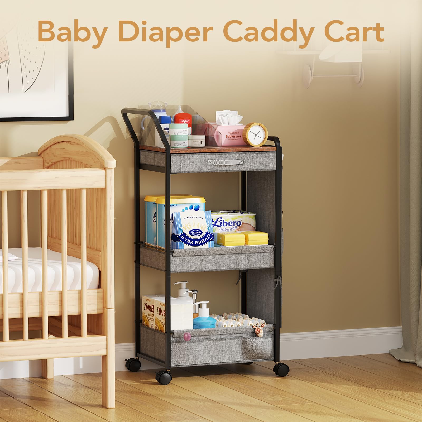 BBLIKE multi-function cart works as a kitchen, bathroom, or vanity organizer