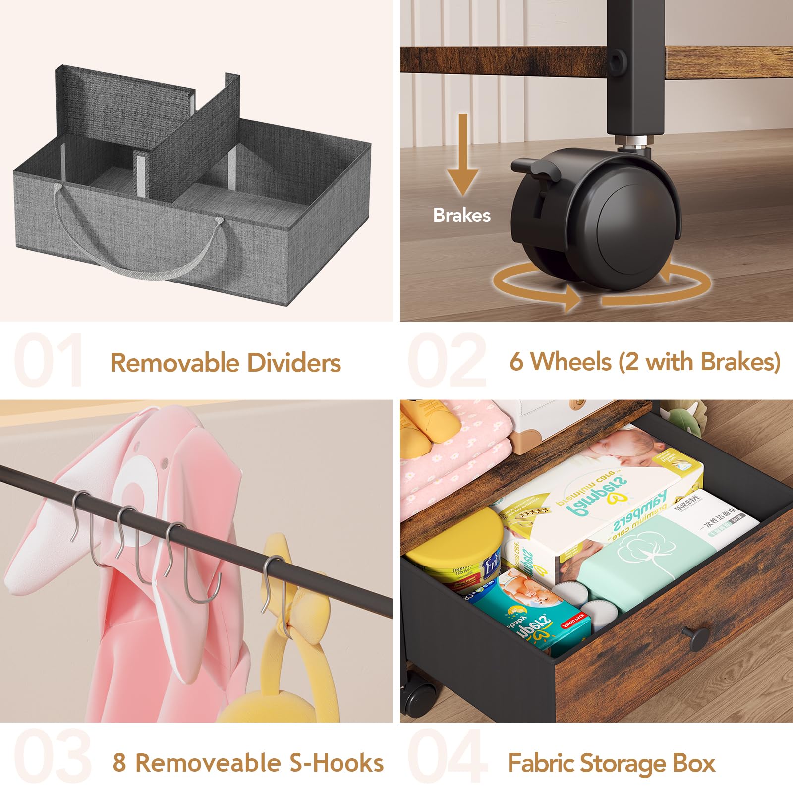 BBLIKE multipurpose storage cart in a living space for organization.
