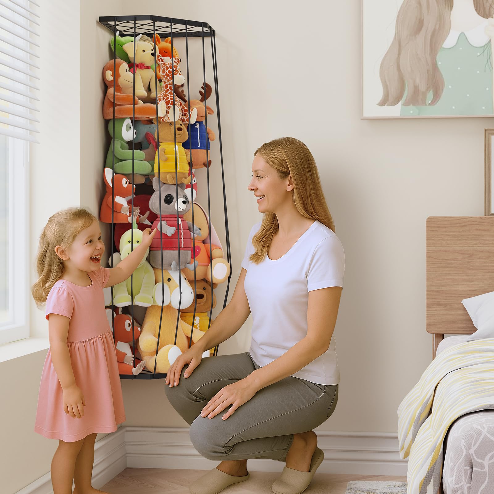 BBLIKE Stuffed Animal Storage Zoo modern minimalist style complements any kid's room decor.