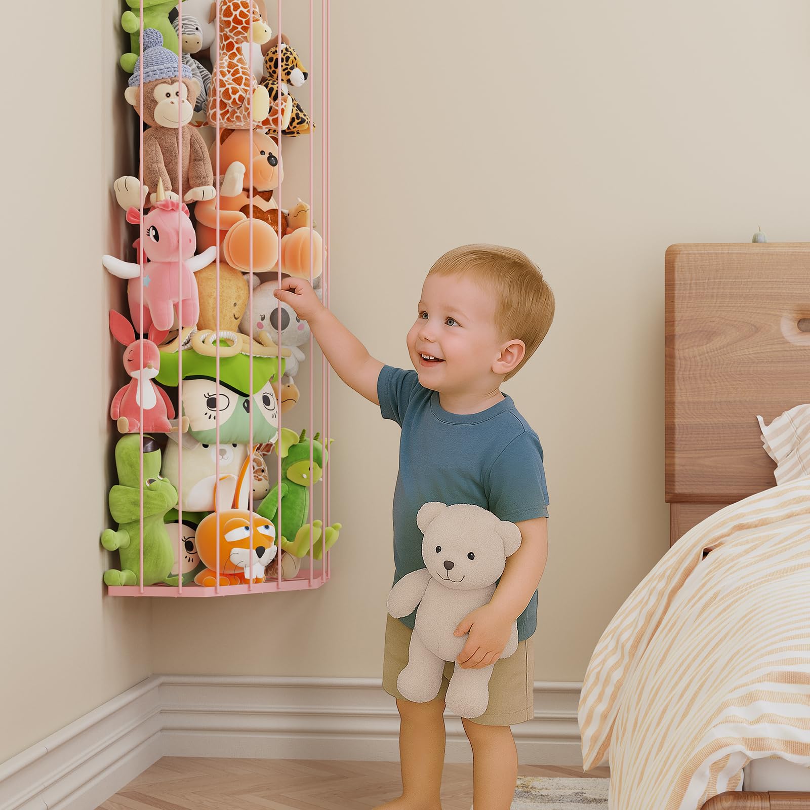 BBLIKE stuffed animal storage zoo safety-rounded edges protect little hands.