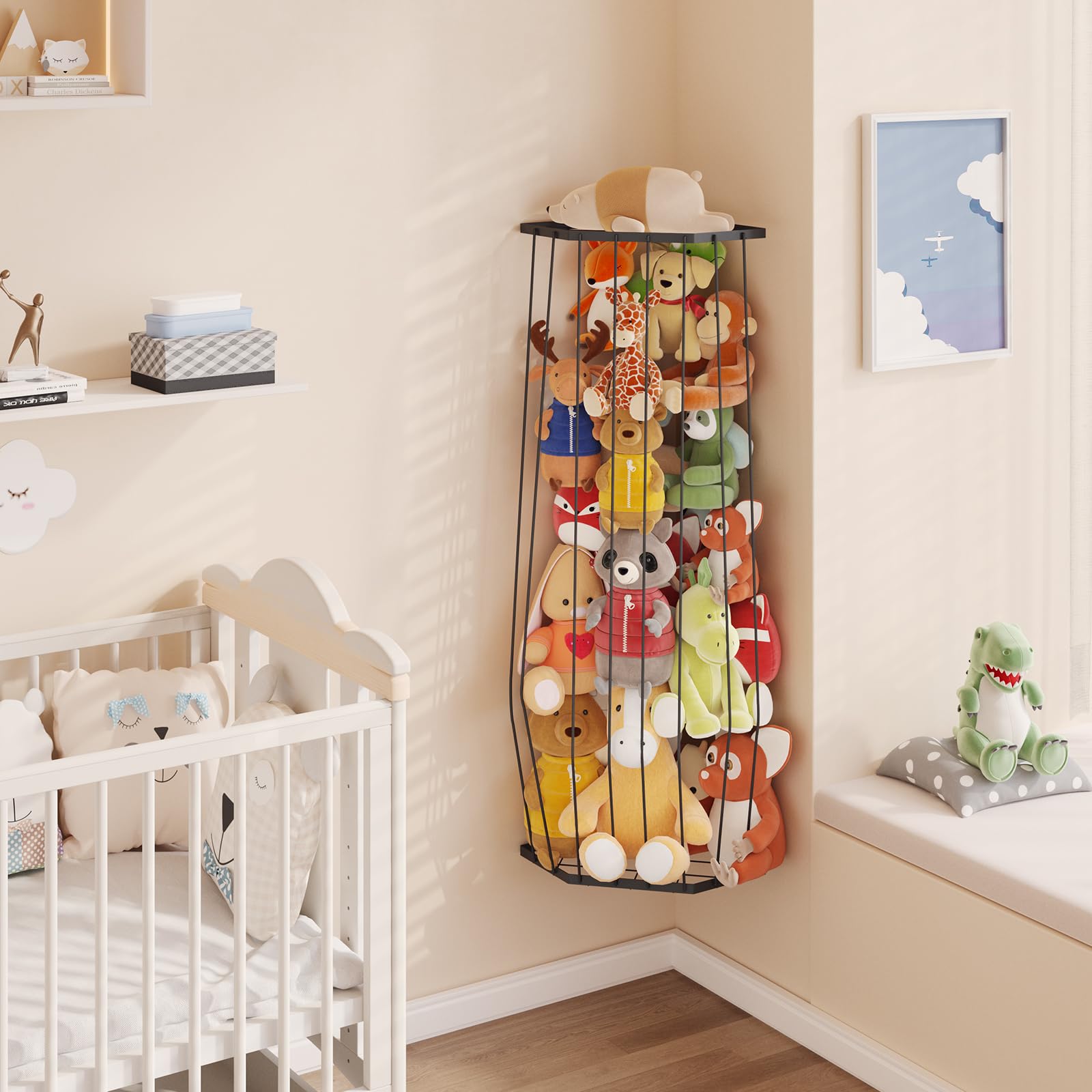 BBLIKE Stuffed Animal Storage Zoo visible storage keeps plush toys within easy reach.