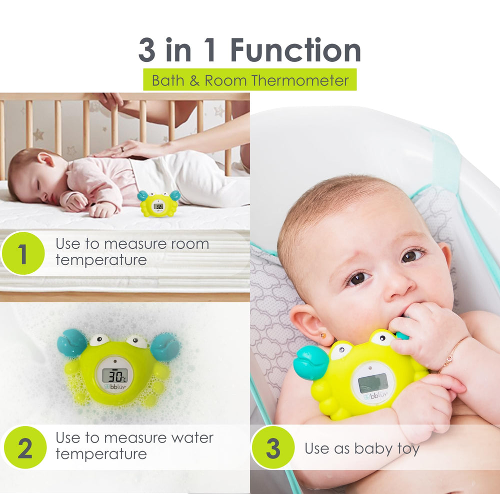 bbluv Kräb provides fast, accurate readings of water temperature for quick bath checks.