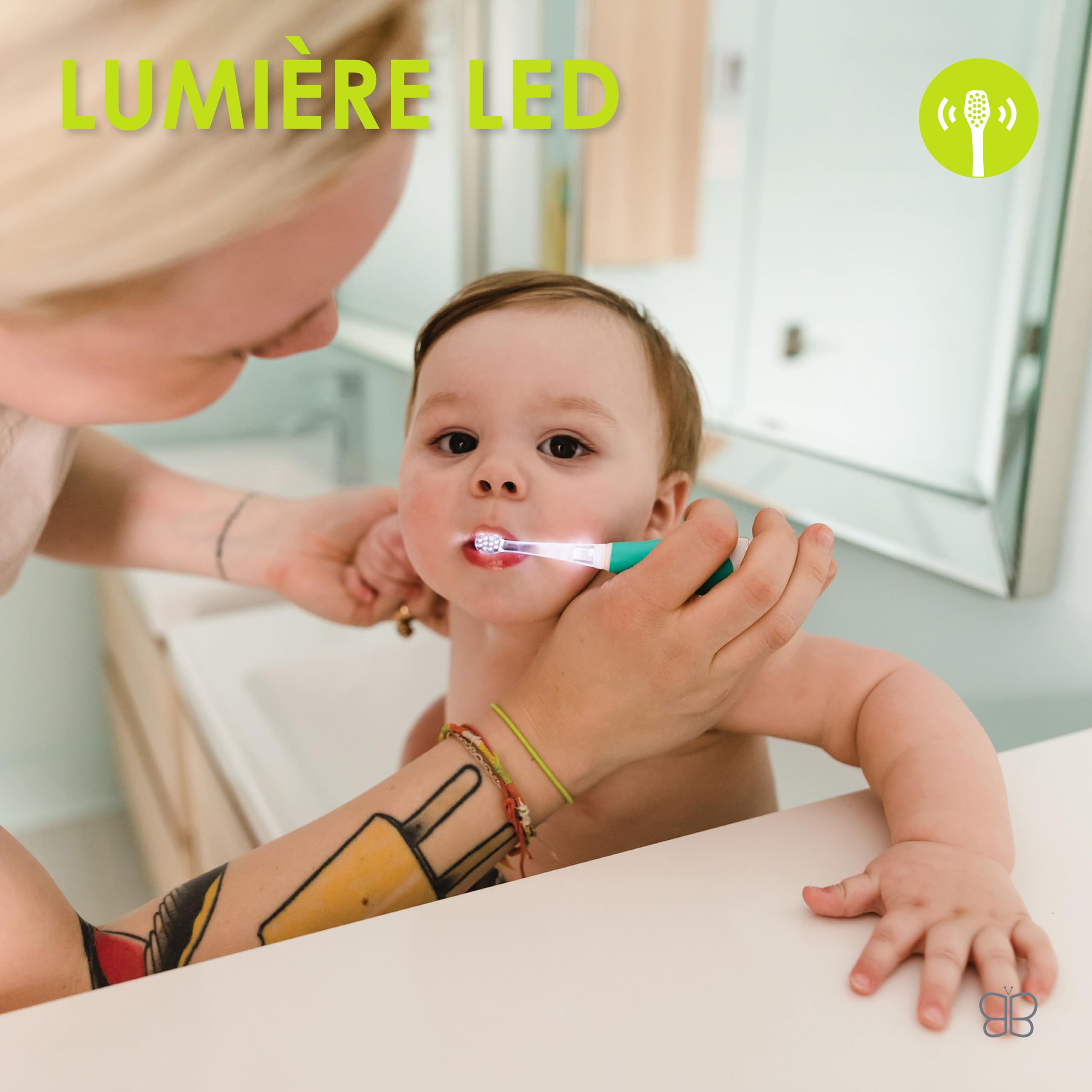 The bbluv Sönik brush heads are for infant and toddler use.