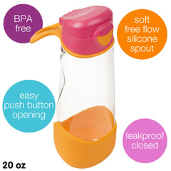 b.box leak-proof flip-top lid prevents spills on the go