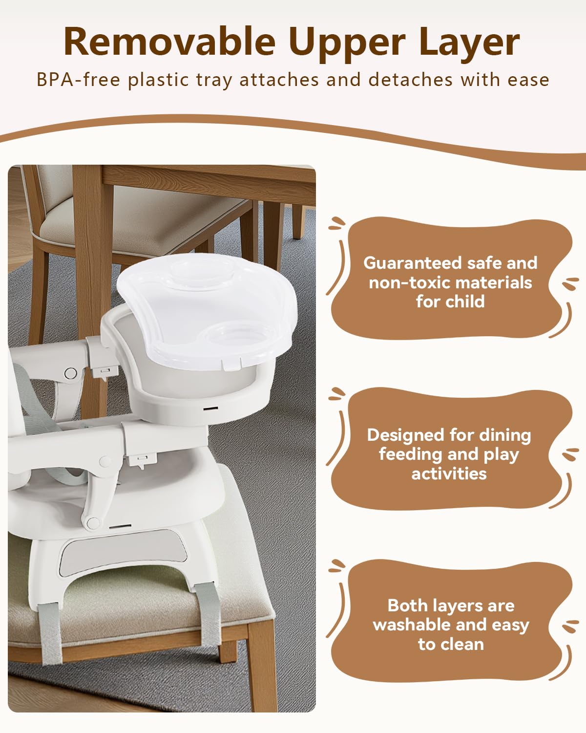 BBsecure foldable booster seat with secure latch for portability
