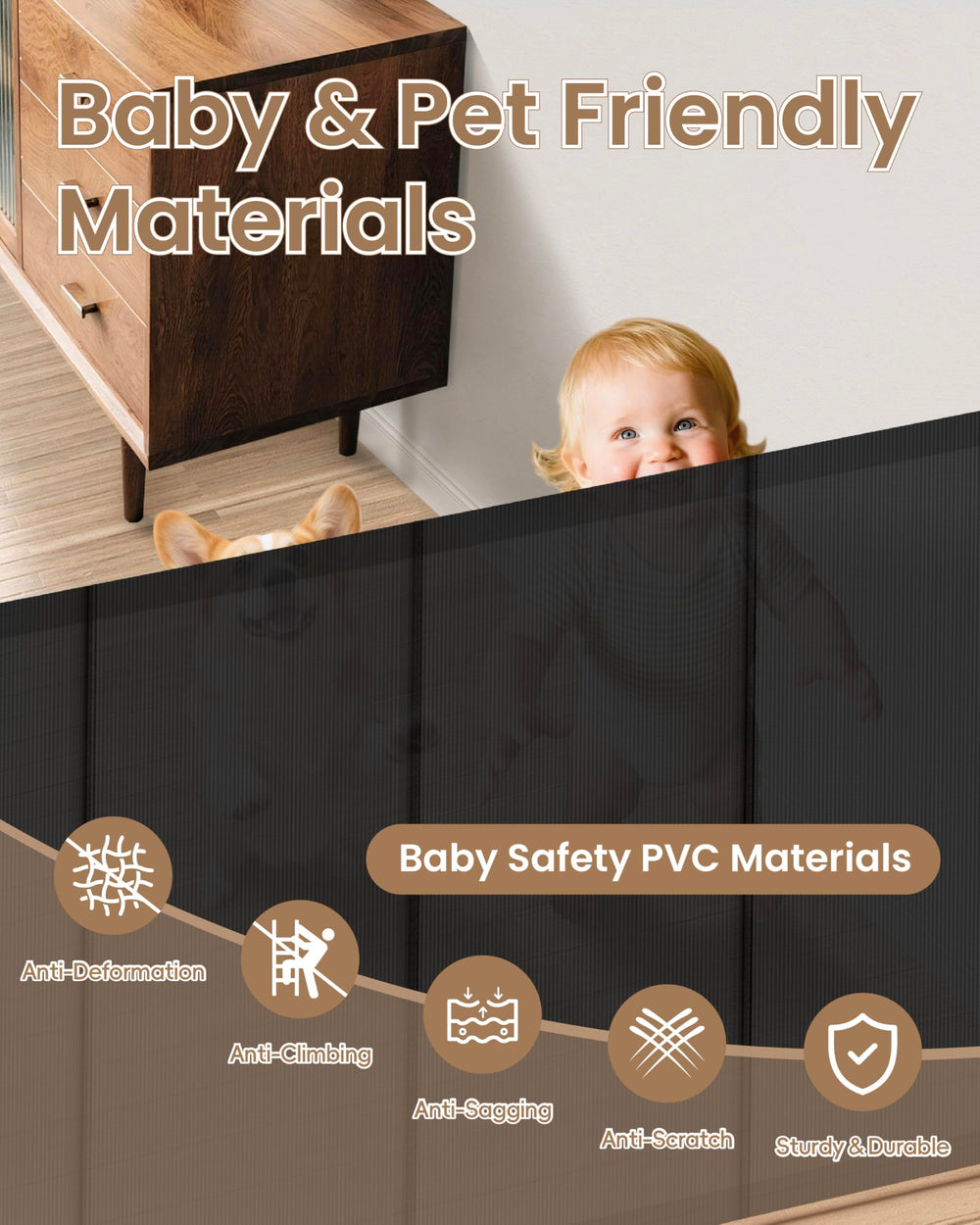 BBsecure 34-inch tall soft PVC mesh with smooth edges minimizes injuries.