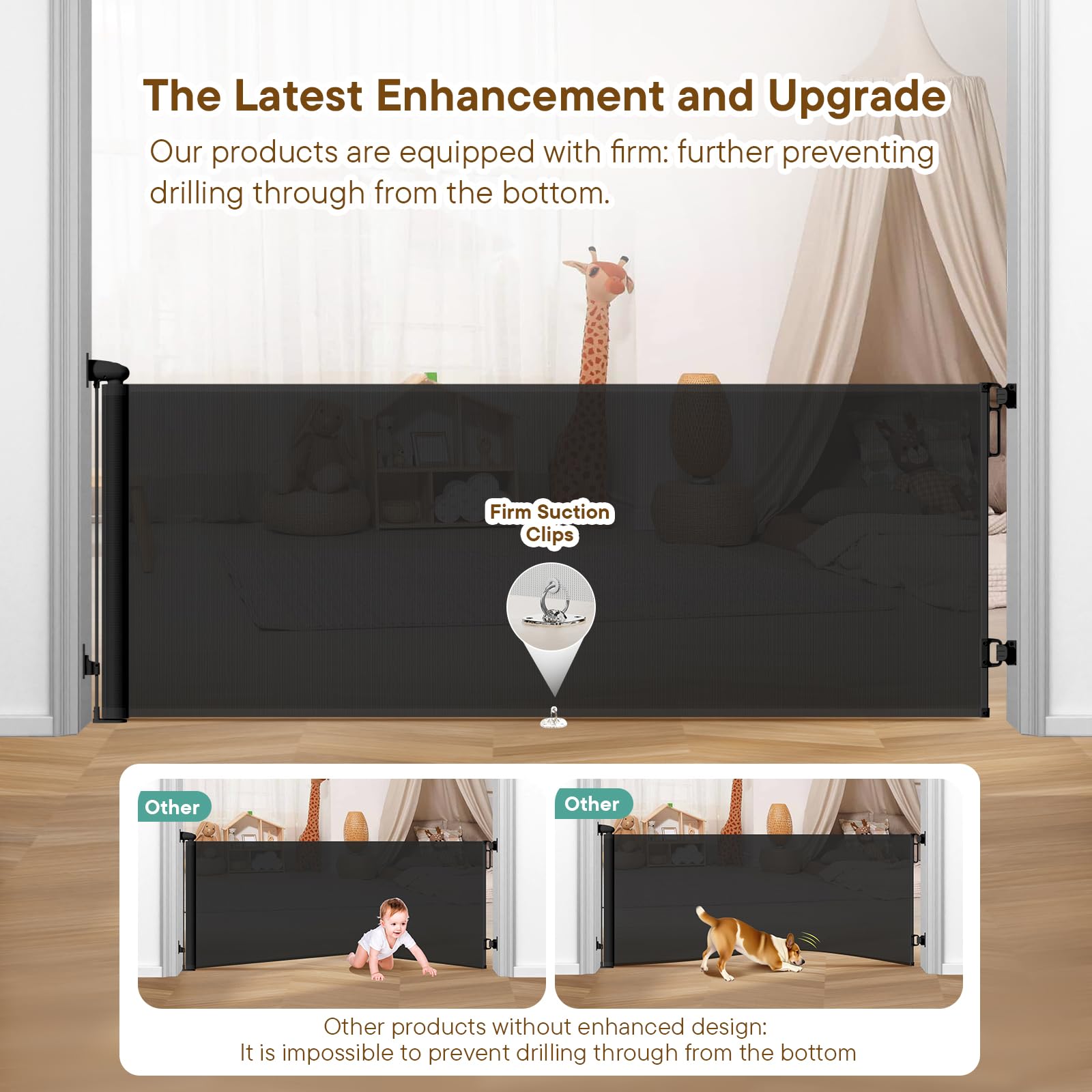 BBsecure baseboard-adjustable bracket ensures safe fit without damaging baseboards.