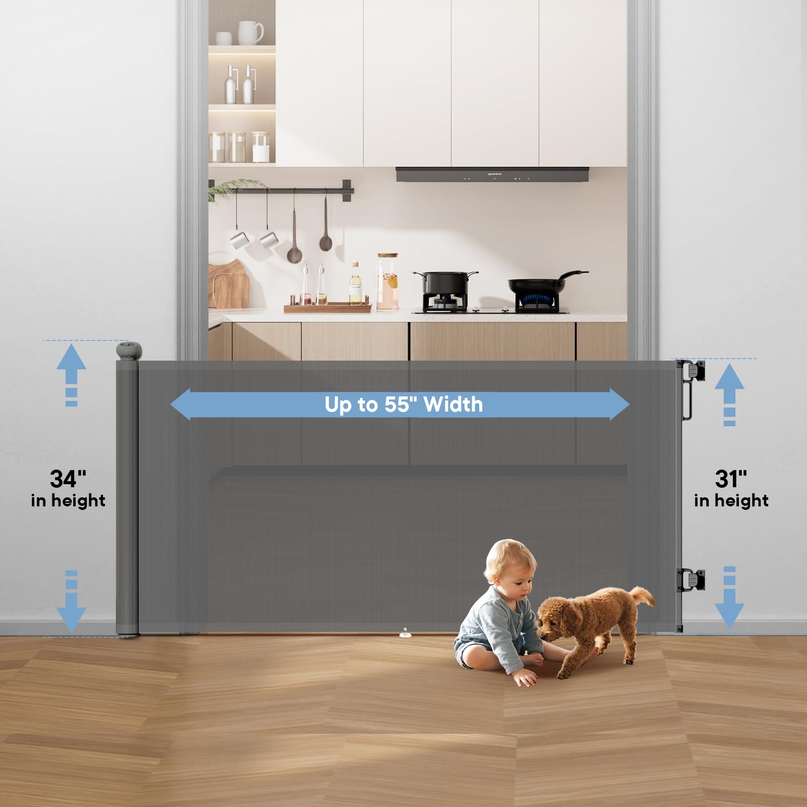 BBsecure baseboard bracket adjusts height to fit without wall damage.