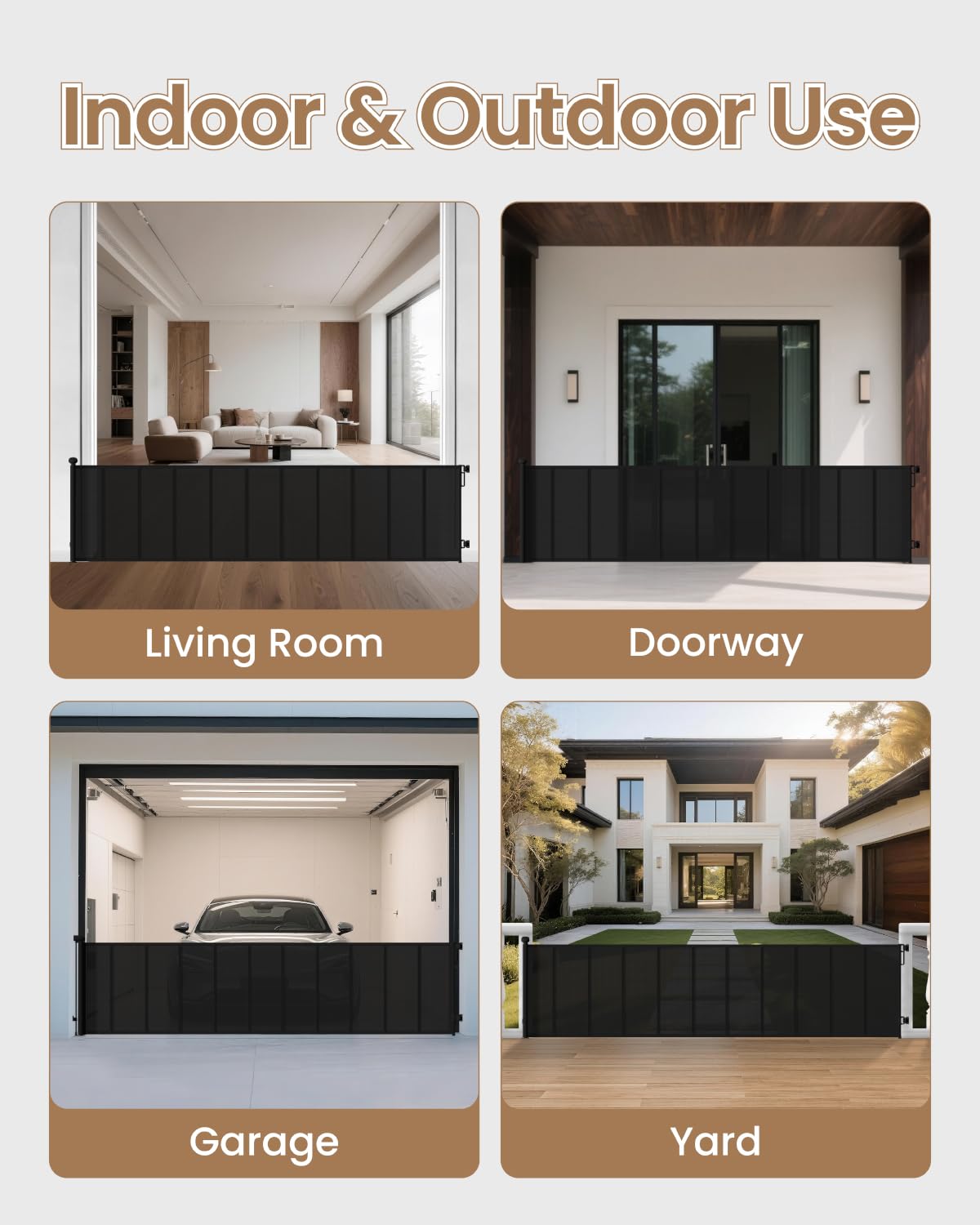 BBsecure black gate blends with décor while offering reliable barrier for kids and pets.