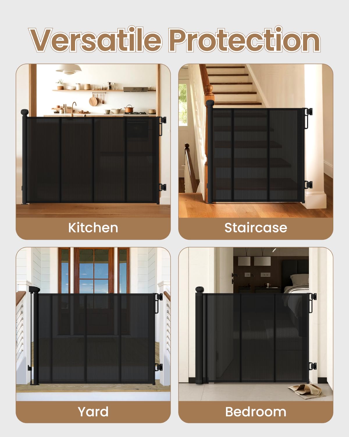 BBsecure black gate blends with decor while protecting kids and pets.