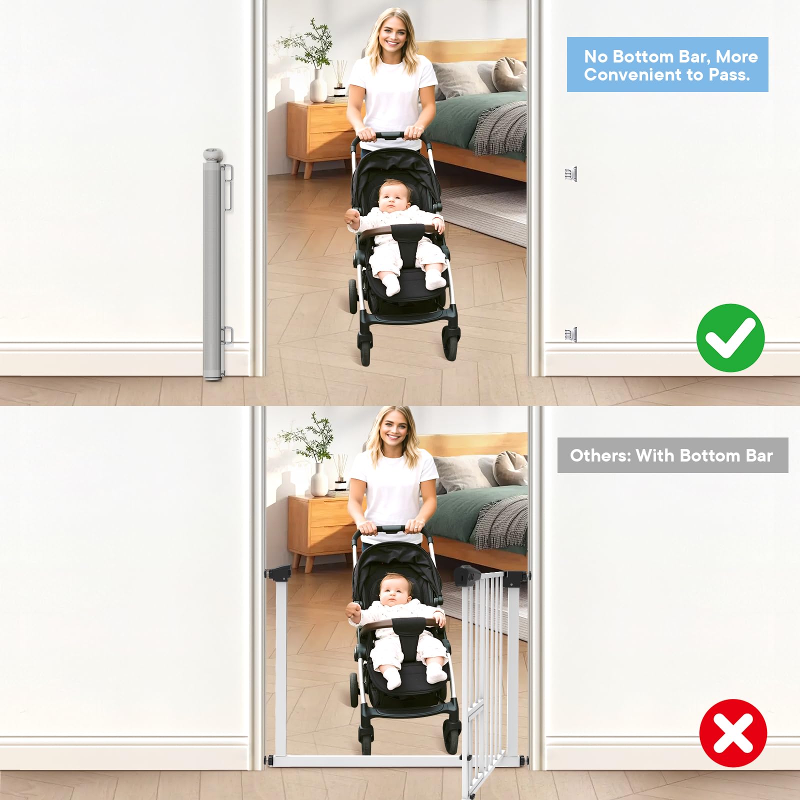 BBsecure gate adapts to stairs, kitchens, bedrooms, and more