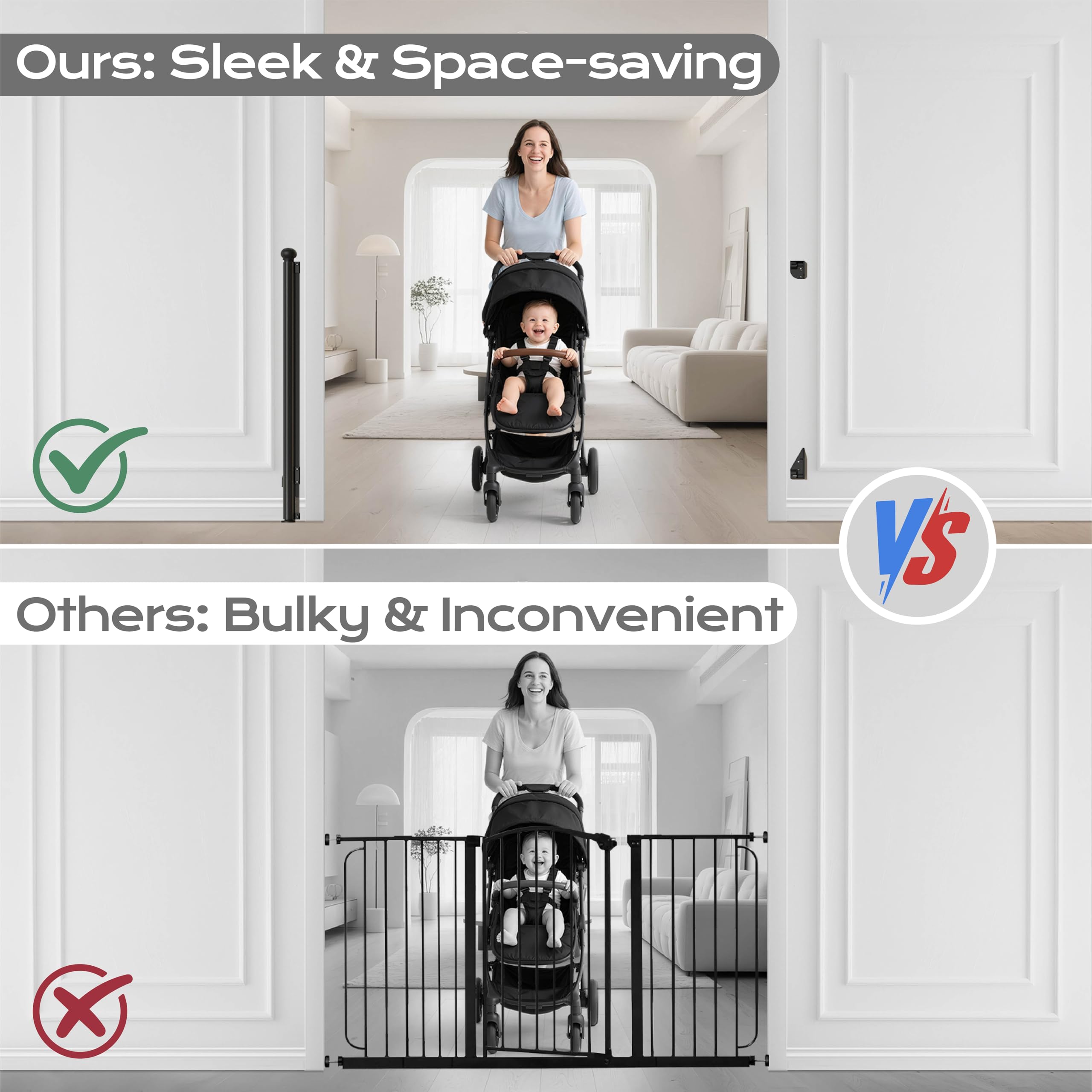 BBsecure gate in doorway setting illustrating indoor-outdoor versatility