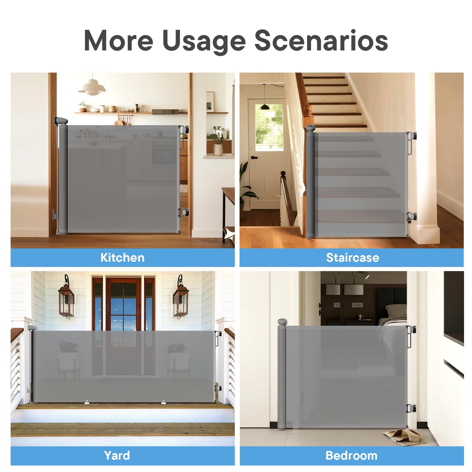 BBsecure gray gate design blends with decor while providing reliable barrier performance.