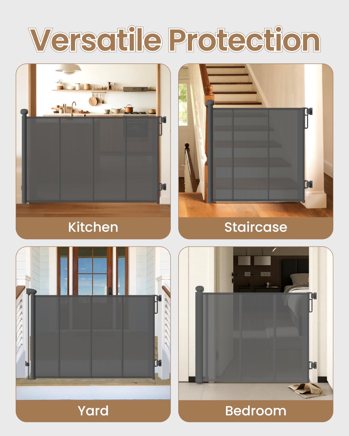 BBsecure indoor/outdoor gate works well on stairs, patios, and hallways