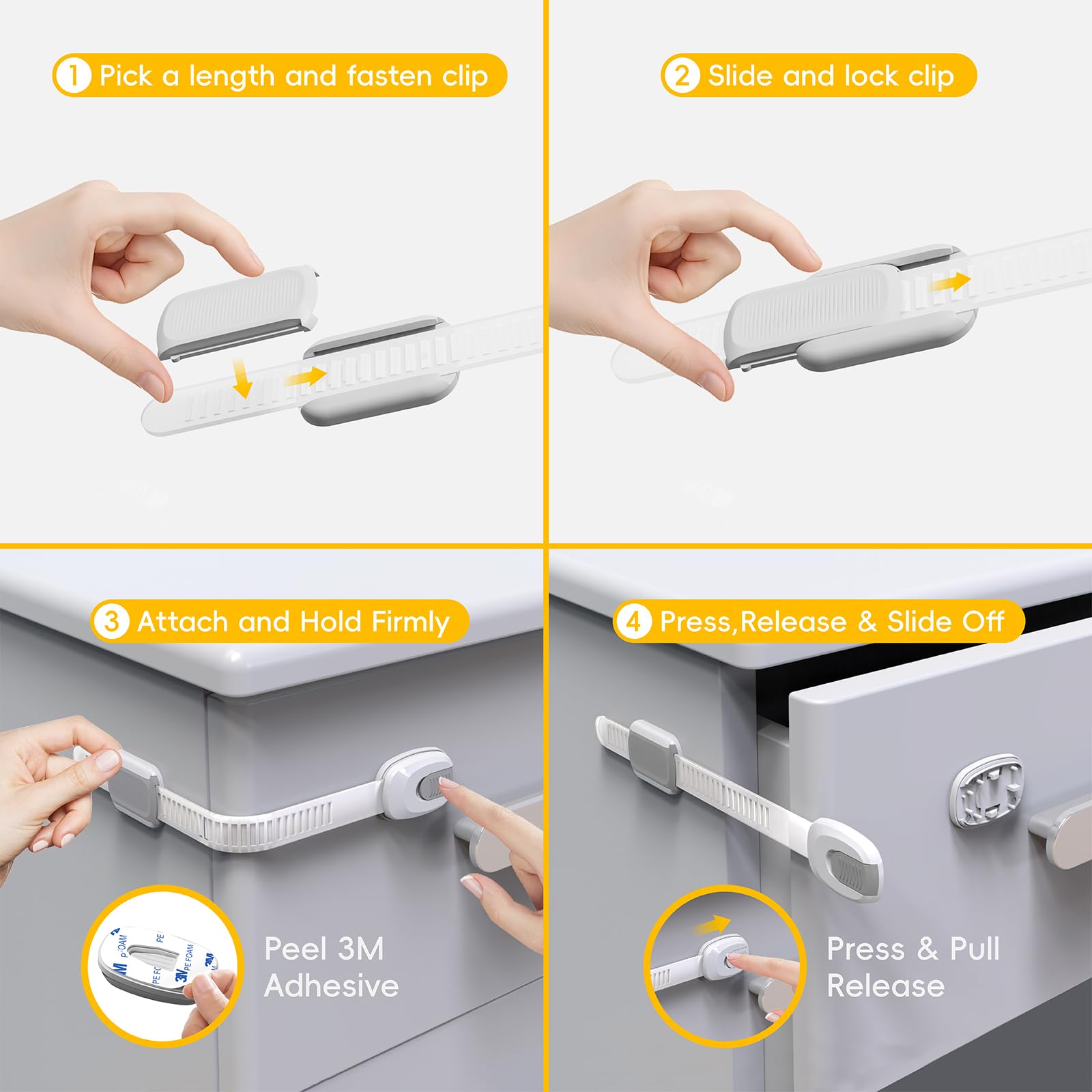 BBsecure multi surface use on fridge and drawer shows practical child safety.