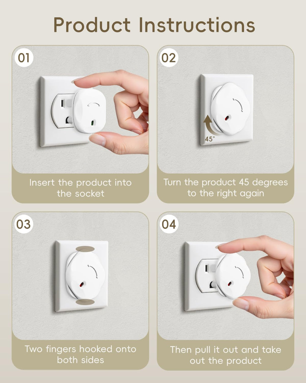 BBsecure outlet covers fit standard 3-prong outlets for simple installation.