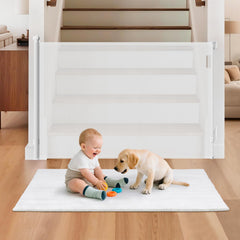 BBsecure retractable gate mesh close-up demonstrates sturdy baby safety barrier