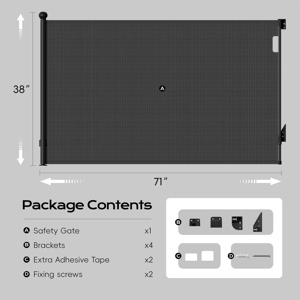 BBsecure retractable baby gate durable-material construction with ASTM and EN safety