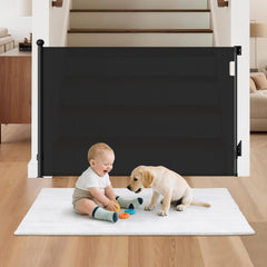 BBsecure retractable baby gate extended stair opening for safer stair passage