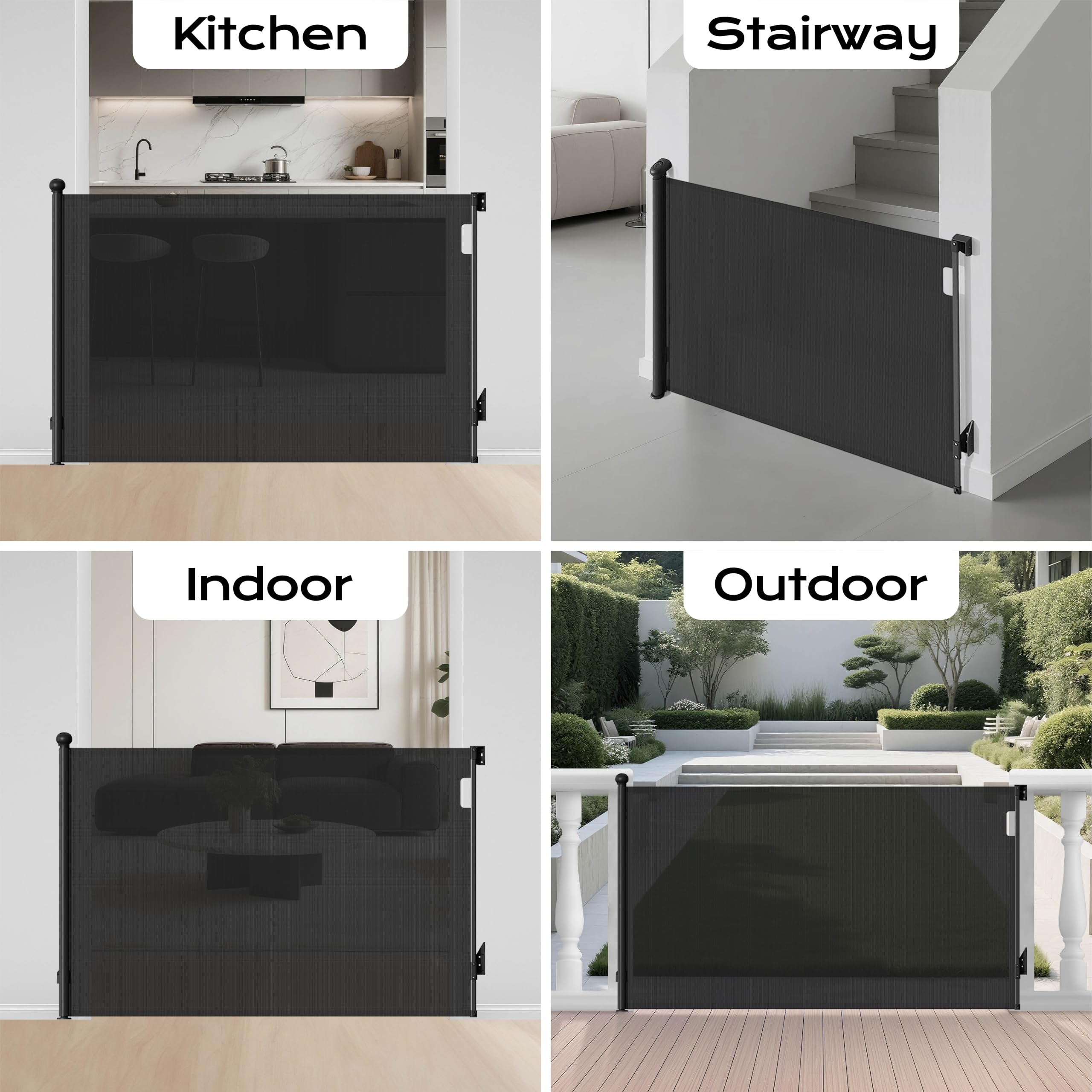 BBsecure retractable gate space-saving design stowed neatly when not in use